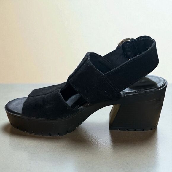 H&M Divided Sandals Size 41 US 10 Black Suede Chunky Platform Y2K - Picture 3 of 7